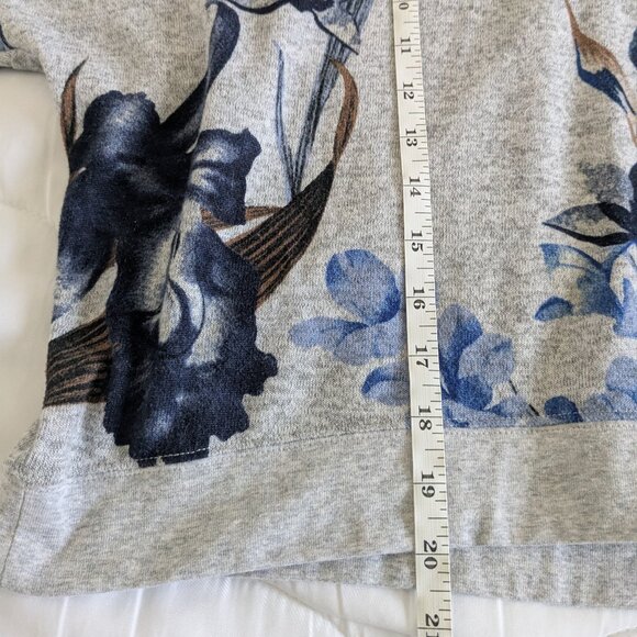 ZYIA Active Top Women's XXL Blue Gray Floral Cropped Pullover Dolman Sweatshirt - Picture 13 of 13